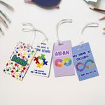 Autismo personalizado etiqueta de identificación de la tarjeta con el nombre y la información de emergencia Actividad al aire libre bolsa de cuidado seguro Accesorios Regalo para niños con autismo