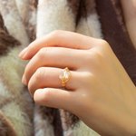 Bague Enroulée Personnalisée avec Pierre de Naissance Cadeau de Bijoux en Cuivre pour Femme