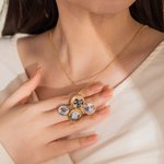 Personalised 4 Photos Collage Round Locket Necklace with Engraved Initial and Name Mother's Day Valentine's Day Anniversary Gift for Women