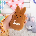 Personalised Cute Bunny Plush Coin Handbag Wallet with Name and Wrist Strap Easter Basket Filler Happy Easter Gift for Kids