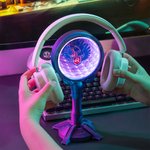 Spersonalizowany stojak na słuchawki Cyberpunk z regulowanym oświetleniem LED Dekoracja domu Prezent urodzinowy dla entuzjasty technologii dla graczy