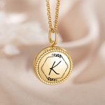Personalised 4 Photos Collage Round Locket Necklace with Engraved Initial and Name Mother's Day Valentine's Day Anniversary Gift for Women