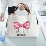 Personlig medicinsk båge stetoskop läderhandtag canvas tote väska med namn uppskattning gradering gåva för sjuksköterska läkare medicinsk personal