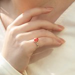 Bague Enroulée Personnalisée avec Pierre de Naissance Cadeau de Bijoux en Cuivre pour Femme