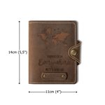 Portapassaporto in vera pelle personalizzato con modello a tema di bussola a scelta e nome stile vintage essenziale per amanti dei viaggi