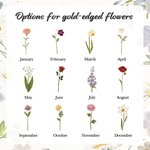 Personalized Gold-Edged Birth Flower Name Keychain Wristlet Leather Wallet with Beaded Bracelet Birthday Mother's Day Gift for Her
