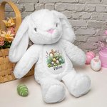 Personalisierte Ostereier Blumen Kreuz niedlich Plüsch Hase Stofftier Spielzeug mit Namen Ostern Baby Dusche Geburtstag Geschenk für Kinder
