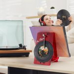 Henkilökohtainen Vinyl Record Player Photo Design Akryyli Taitettava Record Stand haltija nimi Syntymäpäivä Home Decor musiikin ystävälle