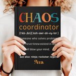 Personalized Chaos Coordinator Definition A5 Journal Notebook with Pencil and Lined Pages Birthday Office Gift for Friends Family Colleagues