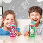 Personalisierte Raum Planet Rakete Astronaut 475 ml Wasserflasche mit Namen Henkel Silikon Strohhalm Geburtstag Geschenk für Jungen Mädchen