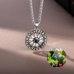 Personalized Vintage Sun Design Photo Projection Necklace Anniversary Birthday Father's Day Gift for Men