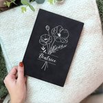 Quaderno in pelle PU personalizzato con fiori di nascita 200 pagine regalo di compleanno perfetto per famiglia e amici