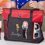 Personalisierte Cartoon Charakter Sternzeichen Geburt Blume Mesh Taschen große Tragetasche mit Namen Jahrestag Geburtstag Geschenk für Mädchen Frauen