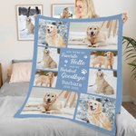 Personalized Multicolor Dog Cat Photos Soft Throw Blanket with Name Home Decor Memorial Sympathy Pet Loss Gift for Pet Lovers