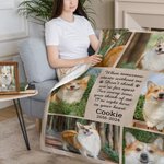 Personalized Multicolor Dog Cat Photos Soft Throw Blanket with Name Home Decor Memorial Sympathy Pet Loss Gift for Pet Lovers
