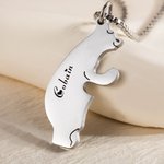 Colliers Personnalisés avec Noms Gravés et Set de 2 Pendentifs en Forme de Ours Cadeau Anniversaire Saint-Valentin pour Couples