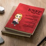 Personalisierte MBTI-Definition Cartoon-Charakter A5 Leder Notizbuch mit Namen Geburtstag Geschenk für Familie