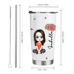 Personalized Chaos Coordinator Cartoon Character 20oz Name Tumbler with Straw and Brush Birthday Appreciation Gift for Family Friend