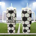Tumbler isolato da 40 once con numero e nome per uso quotidiano, regalo di compleanno per gli amanti dello sport.