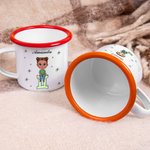 Personalisierte Mehrfarbige Sternzeichen Cartoon Charakter 355 ml Emaille Tasse mit Namen Geburtstag Camping Zubehör Geschenk für Kinder Familie