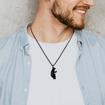 Colliers Personnalisés avec Noms Gravés et Set de 2 Pendentifs en Forme de Ours Cadeau Anniversaire Saint-Valentin pour Couples