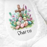 Personalisierte Ostereier Blumen Kreuz niedlich Plüsch Hase Stofftier Spielzeug mit Namen Ostern Baby Dusche Geburtstag Geschenk für Kinder