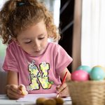 Conejito de Pascua Personalizado 100% Algodón Camiseta Infantil con Nombre Fiesta de Pascua Regalo para Niños Niñas