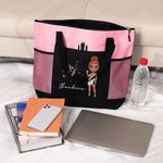 Personalisierte Cartoon Charakter Sternzeichen Geburt Blume Mesh Taschen große Tragetasche mit Namen Jahrestag Geburtstag Geschenk für Mädchen Frauen