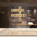 Personalisierte Familie für immer verbunden zusammen Kreuzworträtsel Kunst Acryl Plaque mit 2-25 Namen Home Decor Housewarming Geschenk für Familie