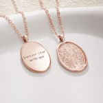 Personalisierte eingraviert Fingerabdruck Oval Halskette mit Text Geburtstag Jahrestag Valentinstag Geschenk für Frauen