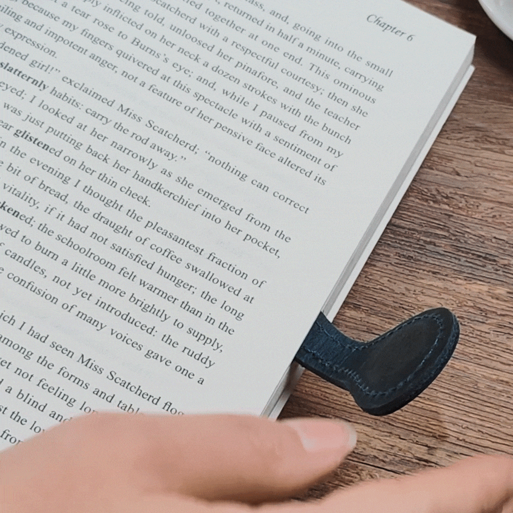 Clip magnético personalizado de cuero para marcapáginas con monograma inicial Accesorio de lectura Regalo para amigos Ratón de biblioteca