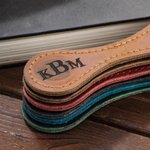 Clip magnético personalizado de cuero para marcapáginas con monograma inicial Accesorio de lectura Regalo para amigos Ratón de biblioteca