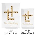Personalisierte Familie für immer verbunden zusammen Kreuzworträtsel Kunst Acryl Plaque mit 2-25 Namen Home Decor Housewarming Geschenk für Familie