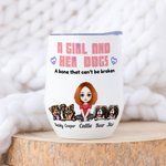 Personalisierte Aquarell Cartoon-Charakter und 1-5 Hunde Design 12oz isoliert Wein Becher mit Namen und auslaufsicher Deckel Geburtstag Geschenk für Frauen Mädchen