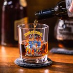 Personalized Old Fashioned Rock Flame Sports Team Photo 10oz Whiskey Glass with Name and Number Game Celebration Party Gift for Sports Lovers