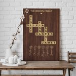 Spersonalizowane Krzyżówki Scrabble Puzzle Plakat Artystyczny Bezramowy Obraz z Kwiatami Urodzinowymi 1-12 Prezent na parapetówkę dla członka rodziny