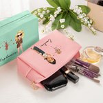 Trousse personalizzata con nome, segno zodiacale e fiore di nascita - Regalo ideale per compleanni, anniversari e festa della mamma per donne