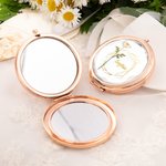 Personalisierte tragbare Gold-Edged Geburt Blume Make-up-Spiegel mit Namen Geburtstag Jahrestag Geschenk für Frauen Mädchen