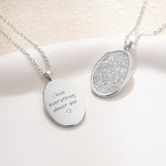 Personalisierte eingraviert Fingerabdruck Oval Halskette mit Text Geburtstag Jahrestag Valentinstag Geschenk für Frauen