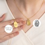 Personalisierte eingraviert Fingerabdruck Oval Halskette mit Text Geburtstag Jahrestag Valentinstag Geschenk für Frauen