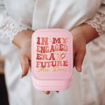 Personalizado En Mi Era Comprometida Futuro Joyero de viaje de cuero PU con nombre y espejo de maquillaje LED Regalo de compromiso de San Valentín para mujer