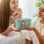 Personalisierte Geburt Blume Cartoon Charakter Leder Kosmetiktasche Tasche mit Namen Portable Travel Essentials Geburtstag Brautjungfer Geschenk für Frauen