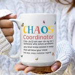 Personalisierte Chaos Koordinator Charakter Geburt Blume 11/15oz Keramik-Becher mit Namen Geburtstag Wertschätzung Geschenk für Freunde Familie