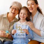 Personalisierte Familie für immer verbunden zusammen Kreuzworträtsel Kunst Acryl Plaque mit 2-25 Namen Home Decor Housewarming Geschenk für Familie