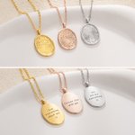 Personalisierte eingraviert Fingerabdruck Oval Halskette mit Text Geburtstag Jahrestag Valentinstag Geschenk für Frauen