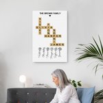 Spersonalizowane Krzyżówki Scrabble Puzzle Plakat Artystyczny Bezramowy Obraz z Kwiatami Urodzinowymi 1-12 Prezent na parapetówkę dla członka rodziny