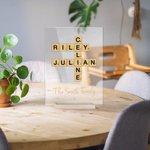 Personalisierte Familie für immer verbunden zusammen Kreuzworträtsel Kunst Acryl Plaque mit 2-25 Namen Home Decor Housewarming Geschenk für Familie