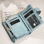 Personalizado portátil floral cruz huevos de Pascua de cuero de tres pliegues billetera con nombre y correa de muñeca de cumpleaños de Pascua de regalo para las mujeres cristianas 6