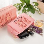 Personalised In My Engaged Era Future Mrs. Leather Makeup Pouch Bag with Name Engagement Bridal Shower Bachelorette Party Gift for Women