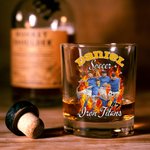 Personalized Old Fashioned Rock Flame Sports Team Photo 10oz Whiskey Glass with Name and Number Game Celebration Party Gift for Sports Lovers